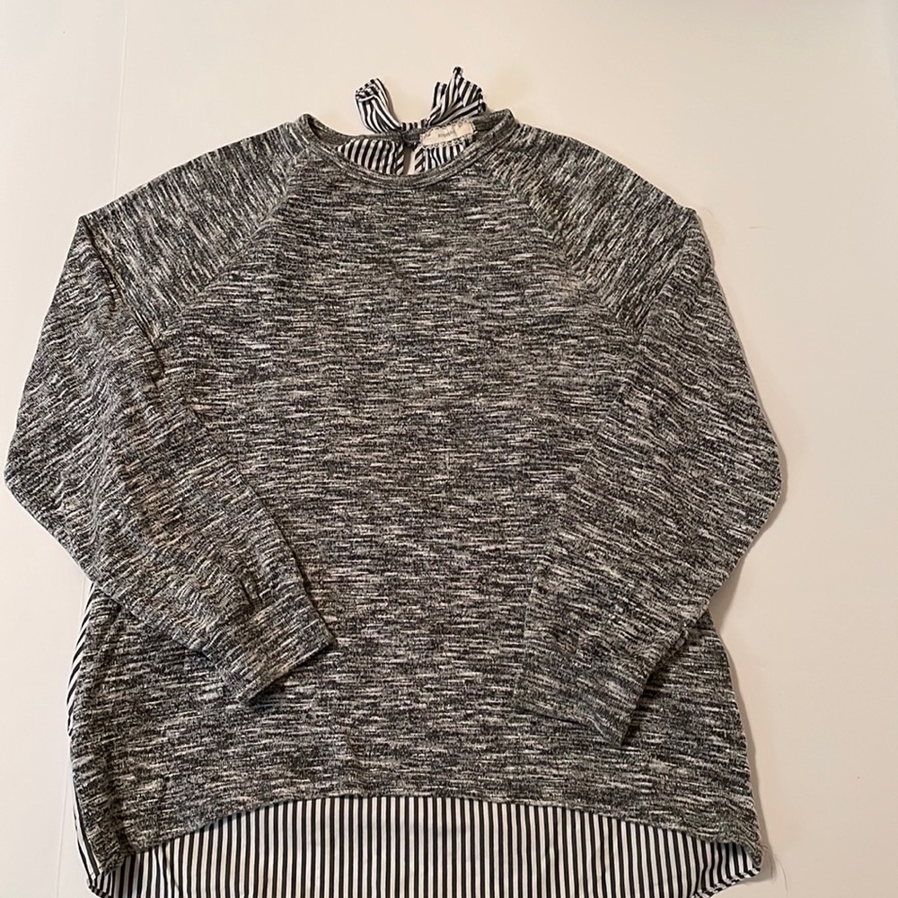 Soprano Gray Striped Kids Blouse